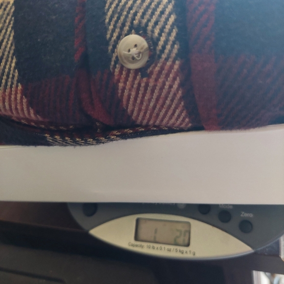 Faherty Women’s Legend Sweater Shirt L Red Navy Gray Plaid Stretch Flannel Soft - Picture 10 of 10